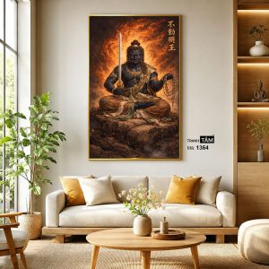 Bất Động Minh Vương | Tranh hộp đèn cao cấp | Mã tranh 1364 | Tranh TÂM - Ảnh 3