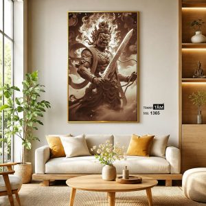 Bất Động Minh Vương | Tranh hộp đèn cao cấp | Mã tranh 1365 | Tranh TÂM - Ảnh 3