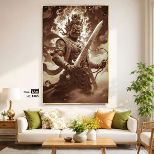 Alternative view of Bất Động Minh Vương | Tranh hộp đèn cao cấp | Mã tranh 1365 | Tranh TÂM