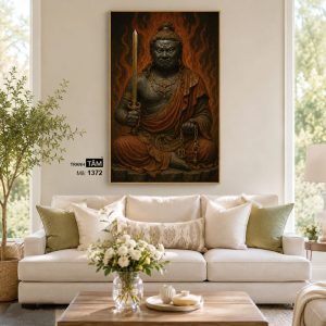 Bất Động Minh Vương | Tranh hộp đèn cao cấp | Mã tranh 1372 | Tranh TÂM - Ảnh 4
