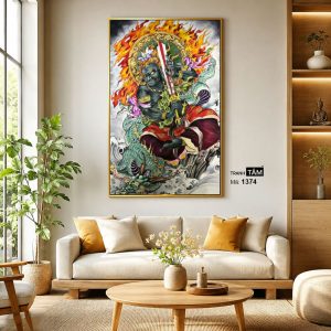 Bất Động Minh Vương | Tranh hộp đèn cao cấp | Mã tranh 1374 | Tranh TÂM - Ảnh 3