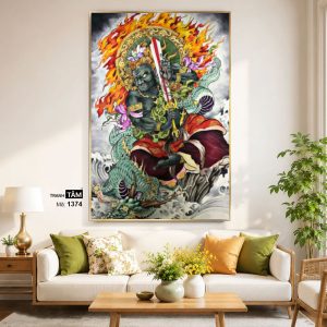 Alternative view of Bất Động Minh Vương | Tranh hộp đèn cao cấp | Mã tranh 1374 | Tranh TÂM