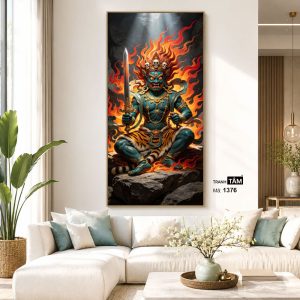 Bất Động Minh Vương | Tranh hộp đèn cao cấp | Mã tranh 1376 | Tranh TÂM - Ảnh 5