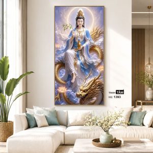 Quán Thế Âm Bồ Tát | Tranh hộp đèn cao cấp | Mã tranh 1393 | Tranh TÂM - Ảnh 5