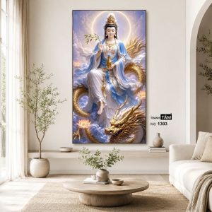 Quán Thế Âm Bồ Tát | Tranh hộp đèn cao cấp | Mã tranh 1393 | Tranh TÂM - Ảnh 4