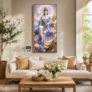 Alternative view of Quán Thế Âm Bồ Tát | Tranh hộp đèn cao cấp | Mã tranh 1393 | Tranh TÂM