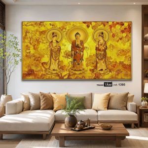 Tây Phương Tam Thánh | Tranh hộp đèn cao cấp | Mã tranh 1395  | Tranh TÂM - Ảnh 4