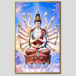 Chuẩn Đề Bồ Tát | Tranh hộp đèn cao cấp | Mã tranh 1396 | Tranh TÂM
