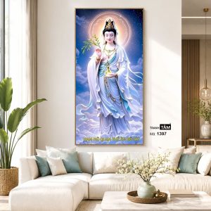 Quán Thế Âm Bồ Tát | Tranh hộp đèn cao cấp | Mã tranh 1397 | Tranh TÂM - Ảnh 5