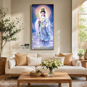 Alternative view of Quán Thế Âm Bồ Tát | Tranh hộp đèn cao cấp | Mã tranh 1397 | Tranh TÂM