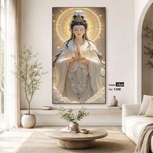 Quán Thế Âm Bồ Tát | Tranh hộp đèn cao cấp | Mã tranh 1398 | Tranh TÂM - Ảnh 4