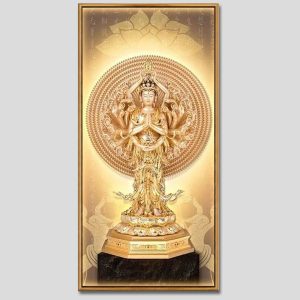 Quán Thế Âm Bồ Tát (thiên thủ, thiên nhãn) | Tranh hộp đèn cao cấp | Mã tranh 1404 | Tranh TÂM