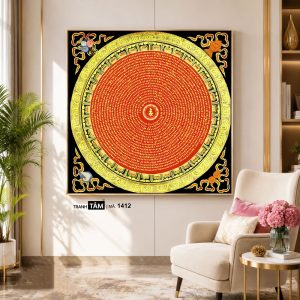 Alternative view of Tranh Mandala (Mạn-đà-la) | Tranh hộp đèn cao cấp | Mã tranh 1412 | Tranh TÂM