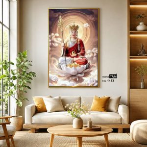 Địa Tạng Vương Bồ Tát | Tranh hộp đèn cao cấp | Mã tranh 1413 | Tranh TÂM - Ảnh 3