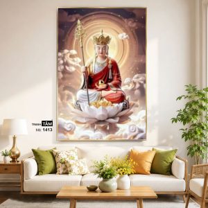 Alternative view of Địa Tạng Vương Bồ Tát | Tranh hộp đèn cao cấp | Mã tranh 1413 | Tranh TÂM