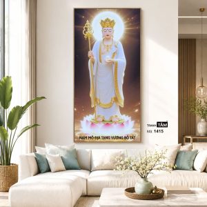 Địa Tạng Vương Bồ Tát | Tranh hộp đèn cao cấp | Mã tranh 1415 | Tranh TÂM - Ảnh 5