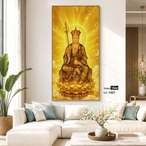 Địa Tạng Vương Bồ Tát | Tranh hộp đèn cao cấp | Mã tranh 1427 | Tranh TÂM - Ảnh 5