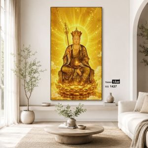Địa Tạng Vương Bồ Tát | Tranh hộp đèn cao cấp | Mã tranh 1427 | Tranh TÂM - Ảnh 4