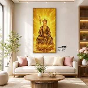 Địa Tạng Vương Bồ Tát | Tranh hộp đèn cao cấp | Mã tranh 1427 | Tranh TÂM - Ảnh 3