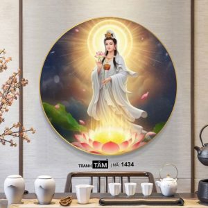Alternative view of Quán Thế Âm Bồ Tát | Tranh hộp đèn cao cấp | Mã tranh 1434 | Tranh TÂM