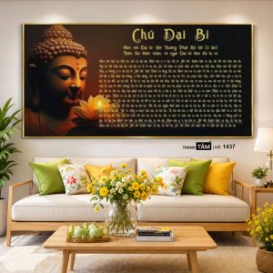 Alternative view of Chú đại bi | Tranh hộp đèn cao cấp | Mã tranh 1437 | Tranh TÂM