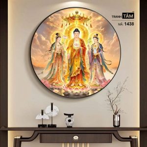 Tây Phương Tam Thánh | Tranh hộp đèn cao cấp | Mã tranh 1438 | Tranh TÂM - Ảnh 5