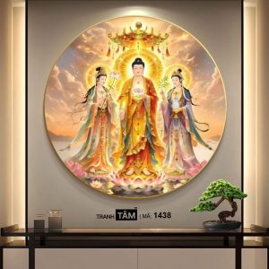 Tây Phương Tam Thánh | Tranh hộp đèn cao cấp | Mã tranh 1438 | Tranh TÂM - Ảnh 4