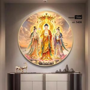 Tây Phương Tam Thánh | Tranh hộp đèn cao cấp | Mã tranh 1438 | Tranh TÂM - Ảnh 3