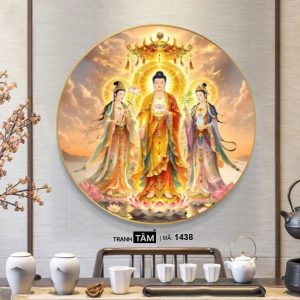 Alternative view of Tây Phương Tam Thánh | Tranh hộp đèn cao cấp | Mã tranh 1438 | Tranh TÂM