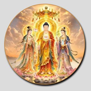 Tây Phương Tam Thánh | Tranh hộp đèn cao cấp | Mã tranh 1438 | Tranh TÂM