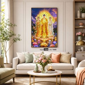 Tây Phương Tam Thánh | Tranh hộp đèn cao cấp | Mã tranh 1445 | Tranh TÂM - Ảnh 5