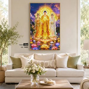 Tây Phương Tam Thánh | Tranh hộp đèn cao cấp | Mã tranh 1445 | Tranh TÂM - Ảnh 4