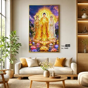 Tây Phương Tam Thánh | Tranh hộp đèn cao cấp | Mã tranh 1445 | Tranh TÂM - Ảnh 3