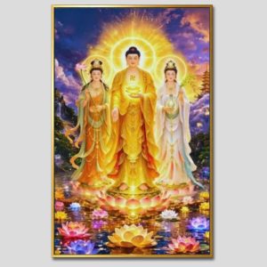 Tây Phương Tam Thánh | Tranh hộp đèn cao cấp | Mã tranh 1445 | Tranh TÂM