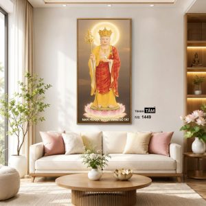 Địa Tạng Vương Bồ Tát | Tranh hộp đèn cao cấp | Mã tranh 1449 | Tranh TÂM - Ảnh 3