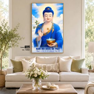 Phật Dược Sư (Dược Sư Lưu Ly Quang Như Lai) | Tranh hộp đèn cao cấp | Mã tranh 1454 | Tranh TÂM - Ảnh 4