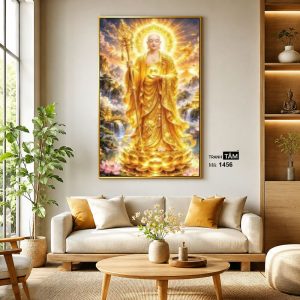 Địa Tạng Vương Bồ Tát | Tranh hộp đèn cao cấp | Mã tranh 1456 | Tranh TÂM - Ảnh 3