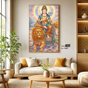 Văn Thù Sư Lợi Bồ Tát | Tranh hộp đèn cao cấp | Mã tranh 1457 | Tranh TÂM - Ảnh 3