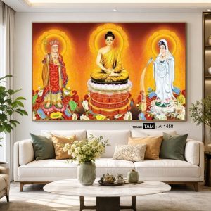 Tây Phương Tam Thánh | Tranh hộp đèn cao cấp | Mã tranh 1458 | Tranh TÂM - Ảnh 5