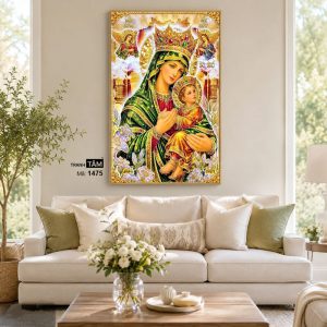 Đức mẹ Maria | Tranh hộp đèn cao cấp | Mã tranh 1475 | Tranh TÂM - Ảnh 4