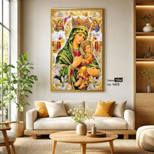 Đức mẹ Maria | Tranh hộp đèn cao cấp | Mã tranh 1475 | Tranh TÂM - Ảnh 3