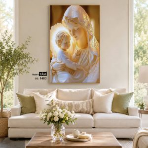Đức mẹ Maria | Tranh hộp đèn cao cấp | Mã tranh 1483 | Tranh TÂM - Ảnh 4