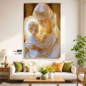 Alternative view of Đức mẹ Maria | Tranh hộp đèn cao cấp | Mã tranh 1483 | Tranh TÂM