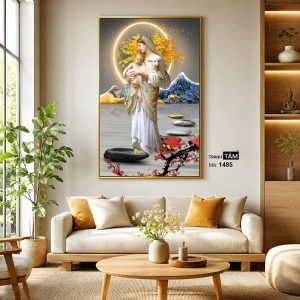 Đức mẹ Maria | Tranh hộp đèn cao cấp | Mã tranh 1485 | Tranh TÂM - Ảnh 3