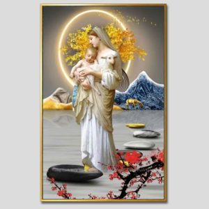 Đức mẹ Maria | Tranh hộp đèn cao cấp | Mã tranh 1485 | Tranh TÂM